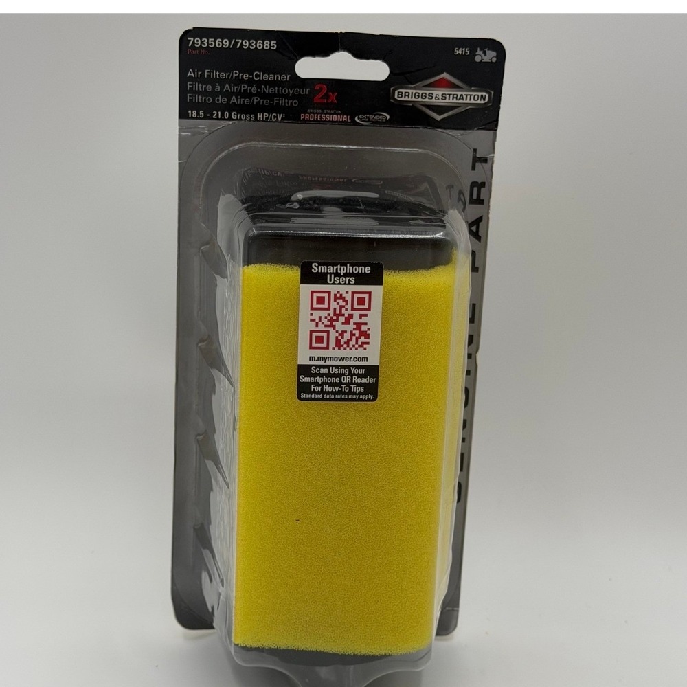 Briggs & Stratton Air Filter Pre-Cleaner 793569 793685 5415 18.5-21 HP Engine